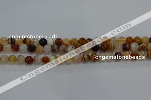 CAG9156 15.5 inches 8mm round line agate beads wholesale