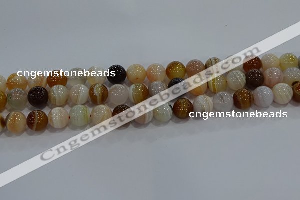 CAG9158 15.5 inches 12mm round line agate beads wholesale