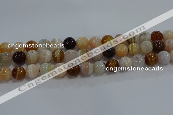 CAG9159 15.5 inches 14mm round line agate beads wholesale