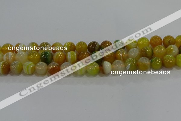 CAG9166 15.5 inches 12mm round line agate beads wholesale