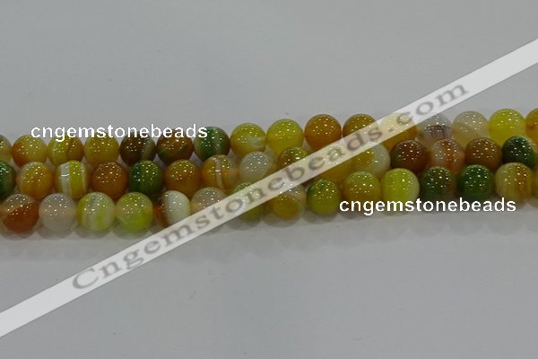 CAG9167 15.5 inches 14mm round line agate beads wholesale
