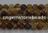 CAG9192 15.5 inches 4mm round line agate gemstone beads