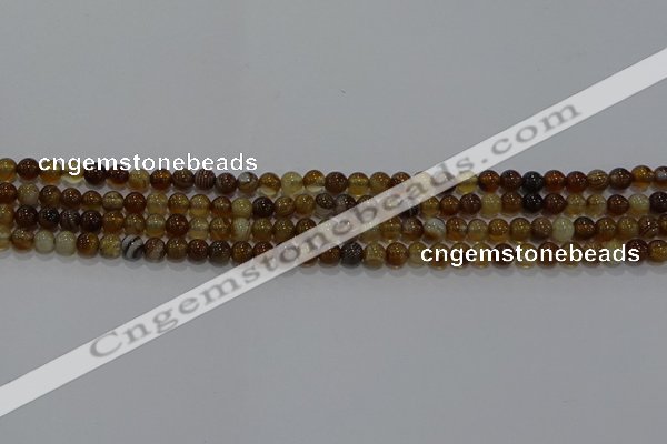 CAG9192 15.5 inches 4mm round line agate gemstone beads