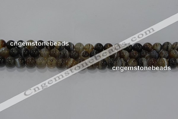 CAG9194 15.5 inches 8mm round line agate gemstone beads