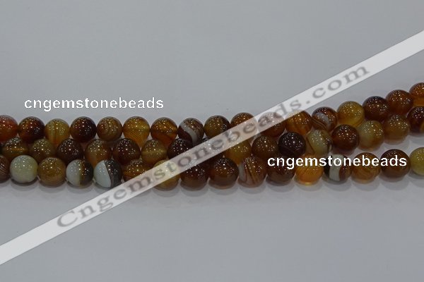 CAG9195 15.5 inches 10mm round line agate gemstone beads