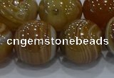 CAG9199 15.5 inches 18mm round line agate gemstone beads