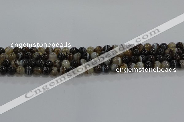 CAG9202 15.5 inches 6mm round line agate gemstone beads