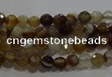 CAG9211 15.5 inches 4mm faceted round line agate gemstone beads