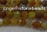 CAG9212 15.5 inches 6mm faceted round line agate gemstone beads