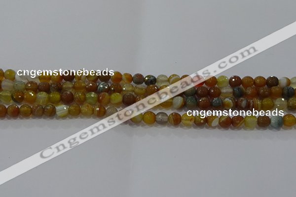 CAG9212 15.5 inches 6mm faceted round line agate gemstone beads