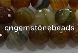 CAG9214 15.5 inches 10mm faceted round line agate gemstone beads