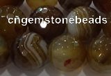 CAG9215 15.5 inches 12mm faceted round line agate gemstone beads