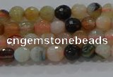 CAG9220 15.5 inches 4mm faceted round line agate beads wholesale