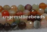 CAG9221 15.5 inches 6mm faceted round line agate beads wholesale