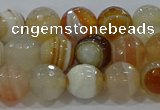 CAG9222 15.5 inches 8mm faceted round line agate beads wholesale