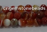 CAG9229 15.5 inches 4mm faceted round line agate beads wholesale