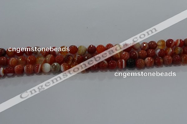 CAG9230 15.5 inches 6mm faceted round line agate beads wholesale