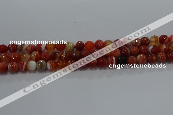 CAG9231 15.5 inches 8mm faceted round line agate beads wholesale