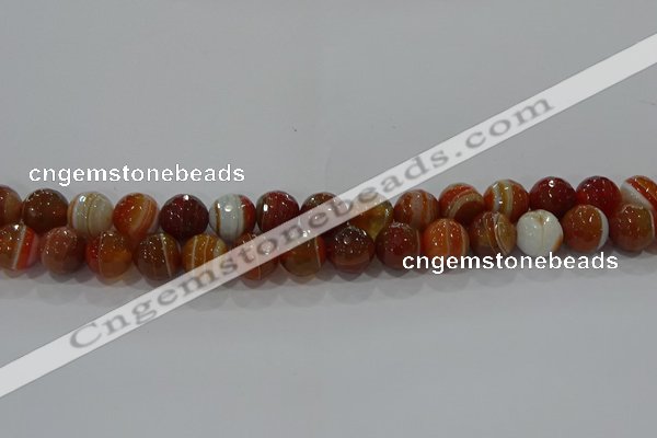 CAG9232 15.5 inches 10mm faceted round line agate beads wholesale