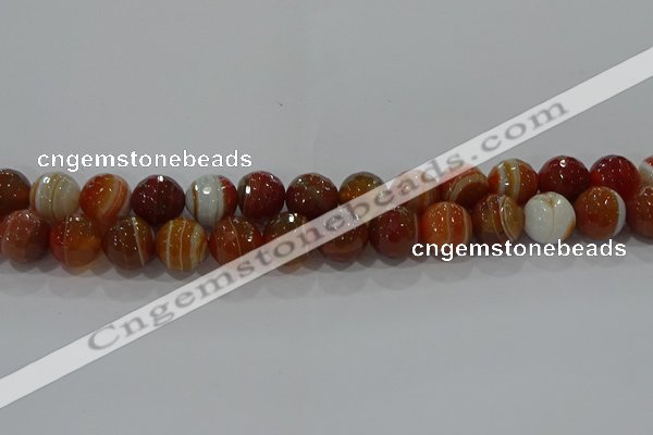 CAG9233 15.5 inches 12mm faceted round line agate beads wholesale