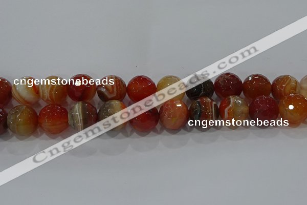 CAG9235 15.5 inches 16mm faceted round line agate beads wholesale