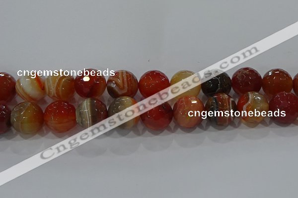 CAG9236 15.5 inches 18mm faceted round line agate beads wholesale