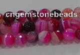 CAG9239 15.5 inches 4mm faceted round line agate beads wholesale