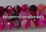 CAG9240 15.5 inches 6mm faceted round line agate beads wholesale