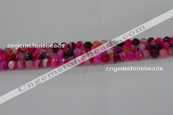 CAG9240 15.5 inches 6mm faceted round line agate beads wholesale