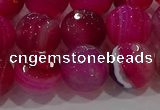 CAG9243 15.5 inches 12mm faceted round line agate beads wholesale