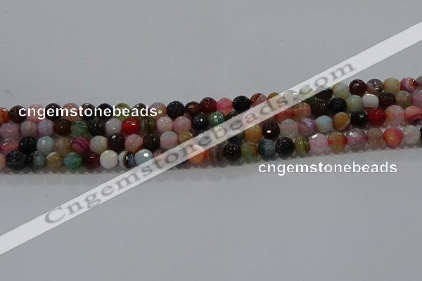 CAG9249 15.5 inches 6mm faceted round line agate beads wholesale