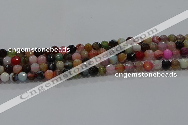 CAG9251 15.5 inches 10mm faceted round line agate beads wholesale