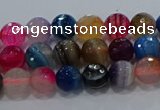 CAG9255 15.5 inches 4mm faceted round line agate beads wholesale