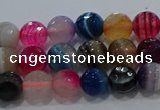 CAG9256 15.5 inches 6mm faceted round line agate beads wholesale