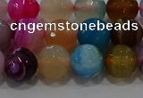 CAG9258 15.5 inches 10mm faceted round line agate beads wholesale