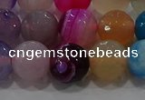 CAG9259 15.5 inches 12mm faceted round line agate beads wholesale