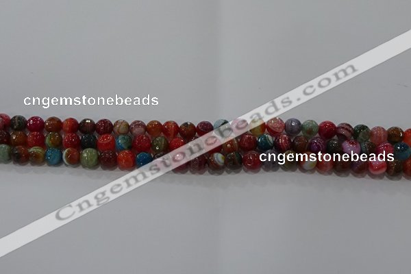 CAG9263 15.5 inches 6mm faceted round line agate beads wholesale