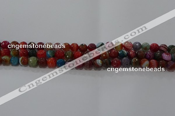 CAG9264 15.5 inches 8mm faceted round line agate beads wholesale