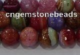 CAG9265 15.5 inches 10mm faceted round line agate beads wholesale