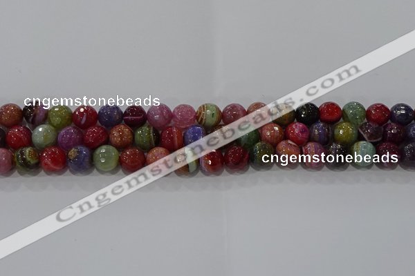 CAG9265 15.5 inches 10mm faceted round line agate beads wholesale