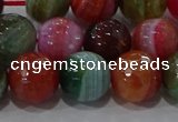 CAG9266 15.5 inches 12mm faceted round line agate beads wholesale