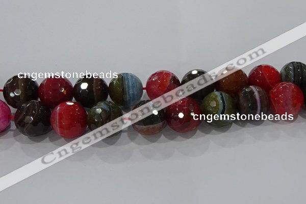 CAG9270 15.5 inches 20mm faceted round line agate beads wholesale