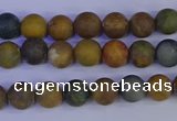 CAG9280 15.5 inches 4mm round matte ocean jasper beads wholesale