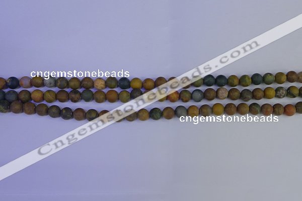 CAG9280 15.5 inches 4mm round matte ocean jasper beads wholesale