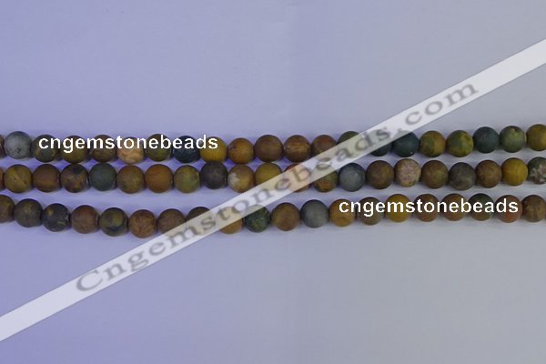 CAG9281 15.5 inches 6mm round matte ocean jasper beads wholesale