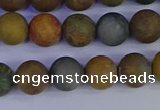 CAG9282 15.5 inches 8mm round matte ocean jasper beads wholesale