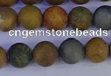 CAG9283 15.5 inches 10mm round matte ocean jasper beads wholesale