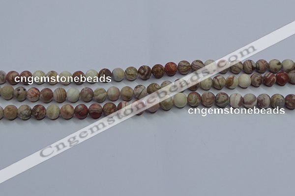 CAG9291 15.5 inches 6mm round matte Mexican crazy lace agate beads