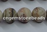 CAG9295 15.5 inches 14mm round matte Mexican crazy lace agate beads