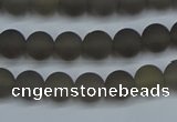 CAG9311 15.5 inches 6mm round matte grey agate beads wholesale